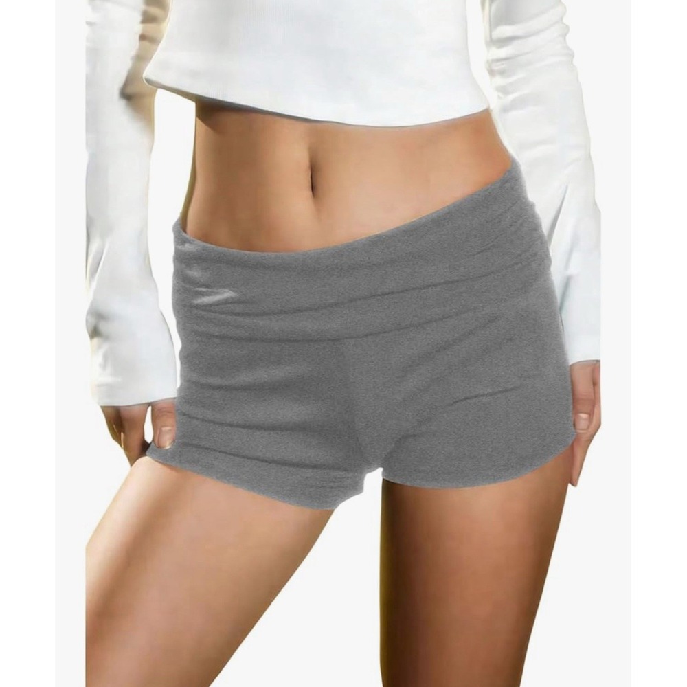 RoseSeek Women's XL Elastic Waist Skinny Mini Shorts‎ Casual Low Rise Y2K Gray
